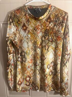 Petit Pois Viviana G Women’s MEDIUM Boho Abstract Multicolored Blouse